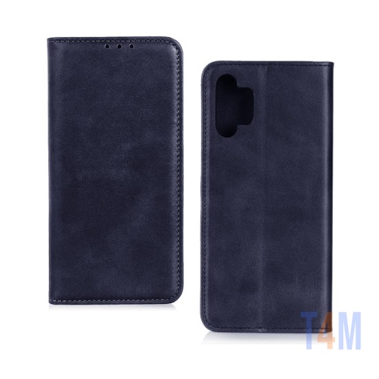 Capa Flip de Couro com Bolso Interno para Samsung Galaxy A32 Azul